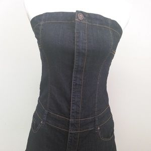 Tube denim romper